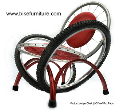 chair made of bike bits